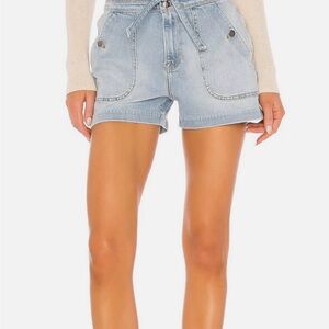 Frame Denim Blue Jean Shorts High-Waisted Relaxed Fit